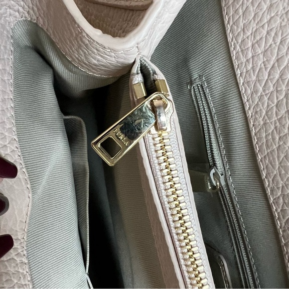 Furla Joann Pebbled Leather Tote Bag - Pink/Beige - Picture 8 of 13